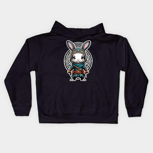 Assasian Rabbit Warrior Kids Hoodie by Sugarori